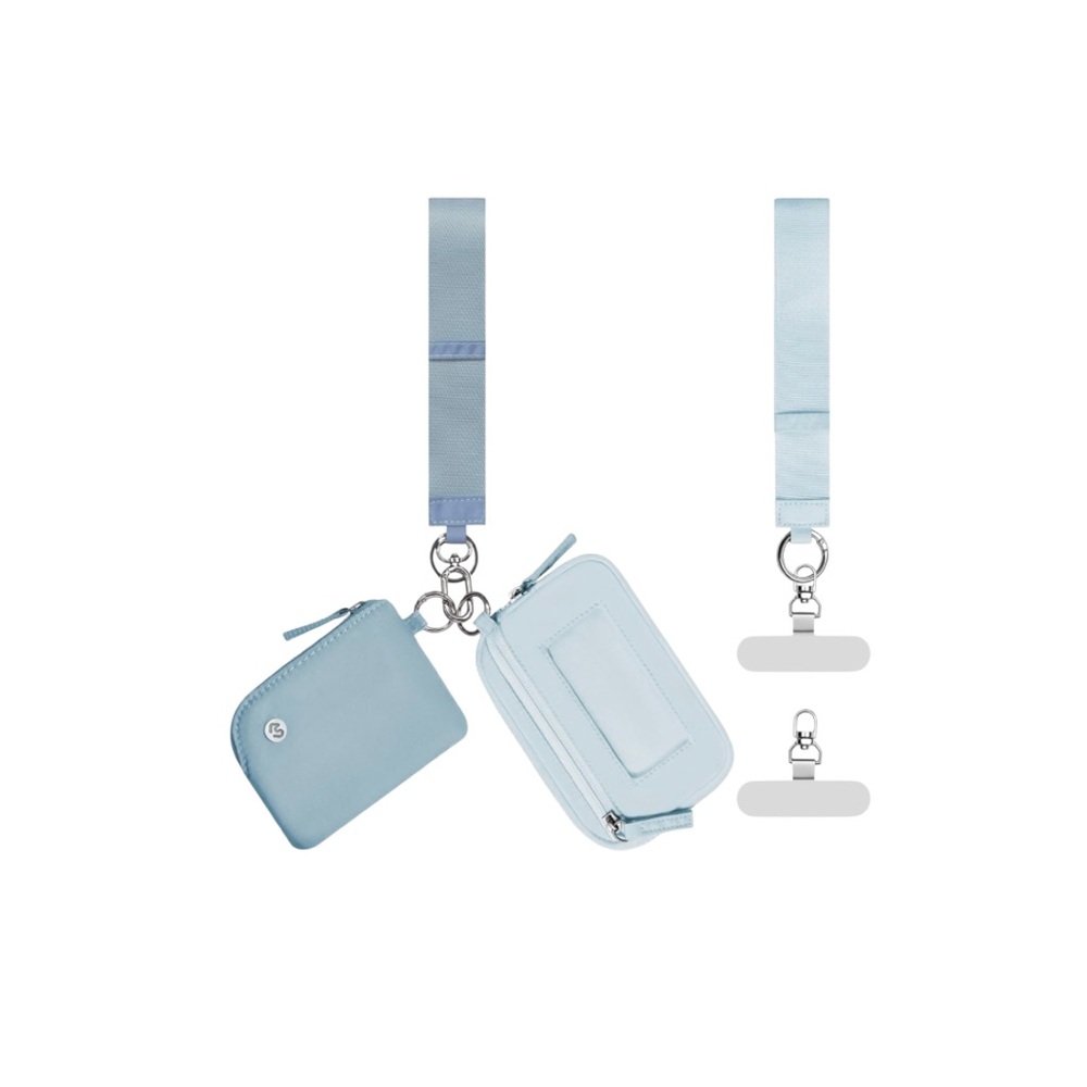 Light Blue Card Holder and Coin Purse Wristlet